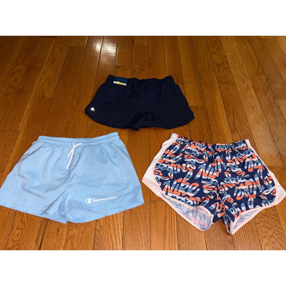 Nike Champion Old Navy Girls Athletic Shorts Bundle 3 Size Large 10-12 3 Pairs